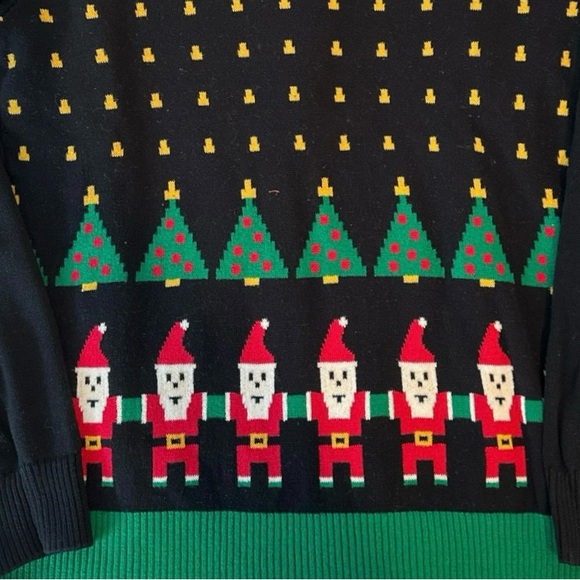 Alex Stevens Game Over High Score Space Invaders Santa Christmas Trees Sweater L - Picture 7 of 8